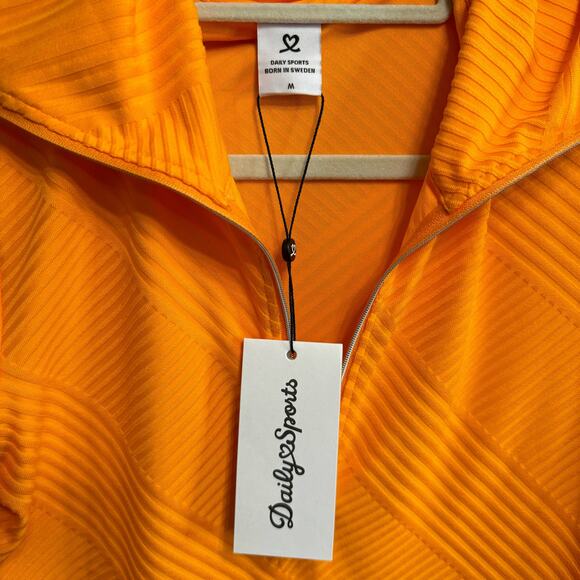 Daily Sports Floy Candied Long Sleeve Roll Neck 1/4 Zip Golf Top Orange Medium - Picture 9 of 12